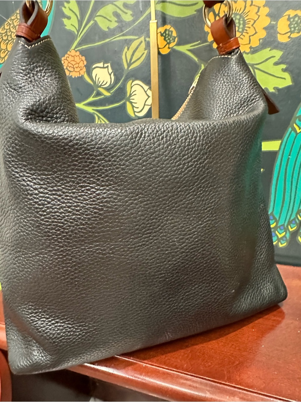 Dooney & Bourke Pebble Grain Black Leather Tassel Hobo Shoulder Bag w/ Dust Bag - Picture 9 of 15